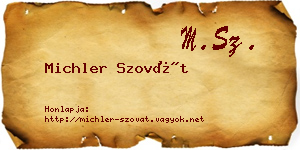 Michler Szovát névjegykártya